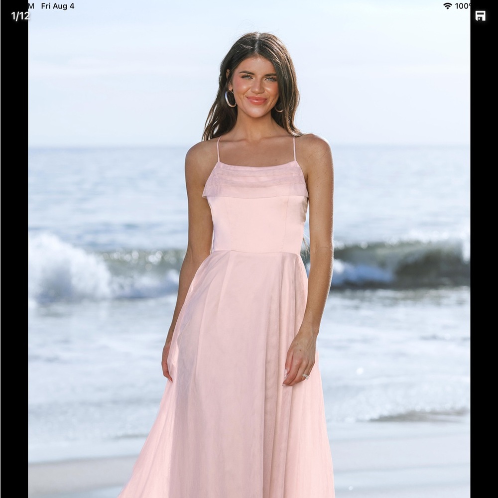 Madison Beach Wedding Honeymoon Organza  Tie, Back Maxi Dress